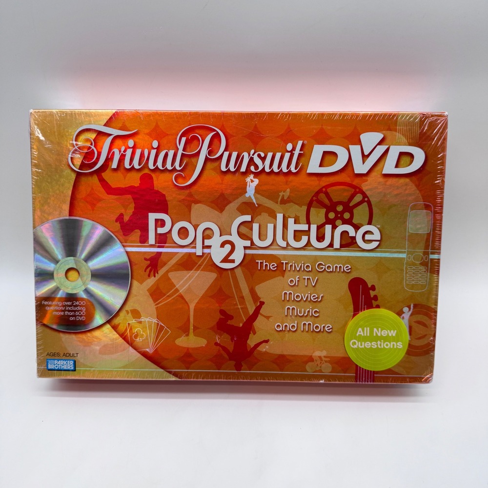 Parker Brothers Trivial Pursuit DVD Pop Culture 2 Game Orange New Sealed